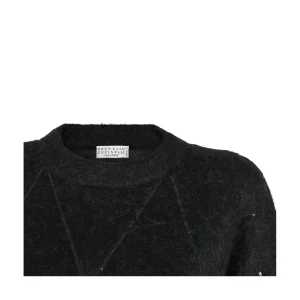ANTRACITE MOHAIR AND WOOL BLEND SWEATER