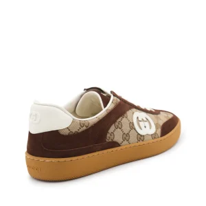 BEIGE AND BROWN LEATHER SNEAKERS