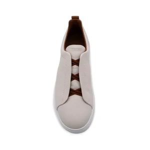 BEIGE AND BROWN LEATHER SNEAKERS