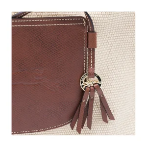 BEIGE AND BROWN RAFFIA LA PANIER PLIAGE L TOTES