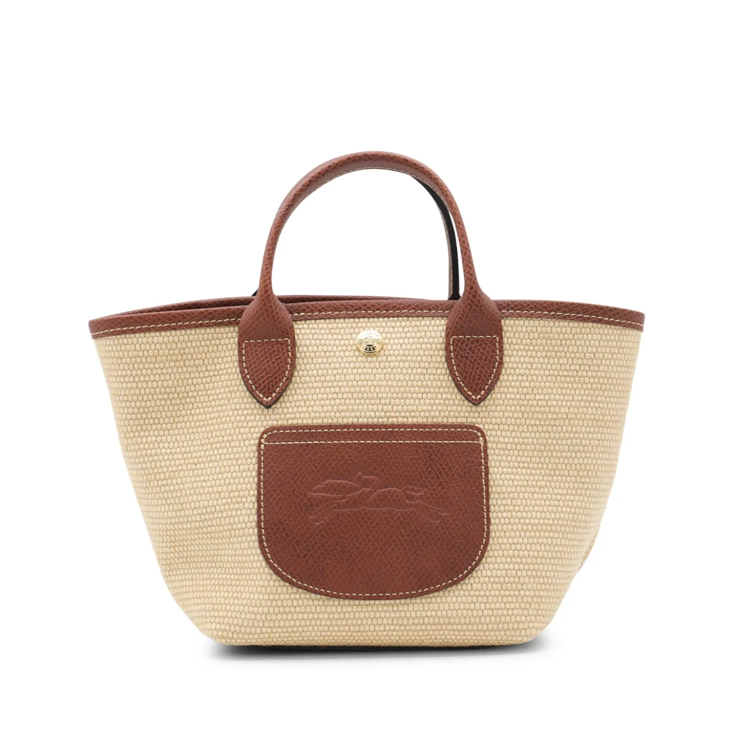 beige_and_brown_raffia_le_0.webp BEIGE AND BROWN RAFFIA LE PANIER PLIAGE XS TOTES