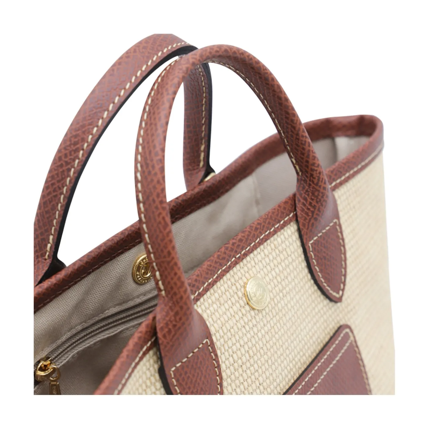 beige_and_brown_raffia_le_3.webp BEIGE AND BROWN RAFFIA LE PANIER PLIAGE XS TOTES