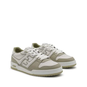 BEIGE AND WHITE LEATHER MATCH SNEAKERS