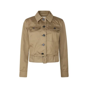 BEIGE COTTON CASUAL JACKET