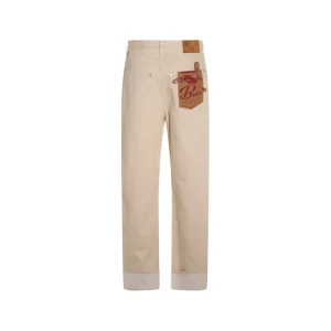 BEIGE COTTON JEANS