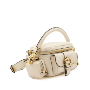 BEIGE LEATHER CAMERA BAG