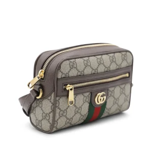 BEIGE LEATHER MINI OPHIDIA BAG