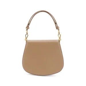 BEIGE LEATHER VOLTAIRE SHOULDER BAG