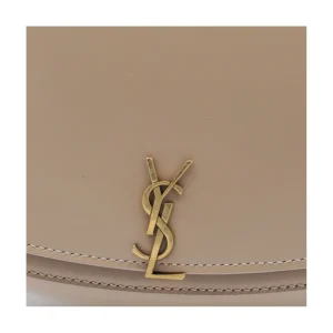 BEIGE LEATHER VOLTAIRE SHOULDER BAG