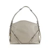 BEIGE LEATHER VOYOU MEDIUM SHOULDER BAG