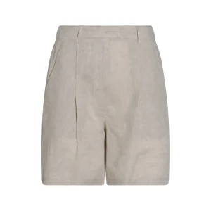 BEIGE LINEN SHORTS
