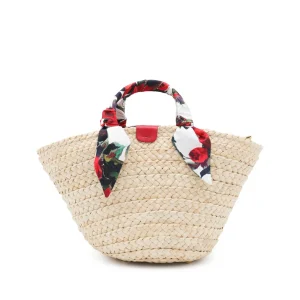 BEIGE RAFFIA SATCHEL