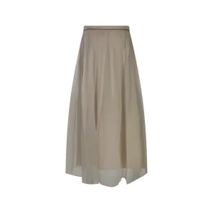 BEIGE SILK SKIRT