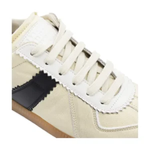 BLACK AND BEIGE LEATHER SNEAKERS
