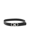 BLACK AND BROWN LEATHER GANCINI BELT