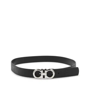 BLACK AND BROWN LEATHER GANCINI BELT