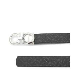 BLACK AND BROWN LEATHER GANCINI BELT