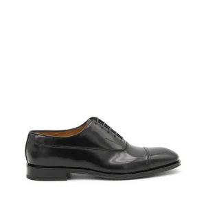 BLACK AND BROWN LEATHER LACE UP SHOES
