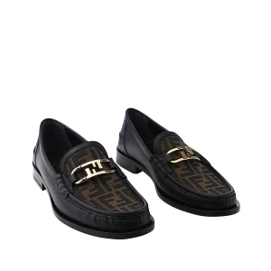 BLACK AND BROWN LEATHER LOAFERS