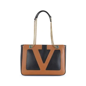 BLACK AND BROWN SHOULDER BAG