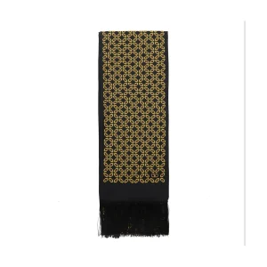 BLACK AND GOLD SILK SCARVES