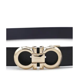 BLACK AND MIDNIGHT BLUE LEATHER BELT