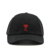 BLACK AND RED COTTON AMI DE COEUR BASEBALL CAP