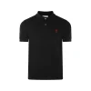 BLACK AND RED COTTON POLO SHIRT