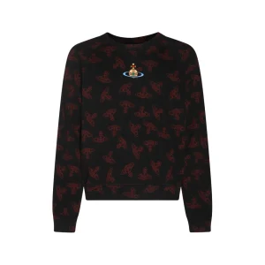 BLACK AND RED COTTON SWEATSHIRT
