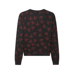 BLACK AND RED COTTON SWEATSHIRT