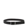 BLACK AND SILVER LEATHER BELT