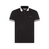 BLACK AND WHITE COTTON POLO SHIRT