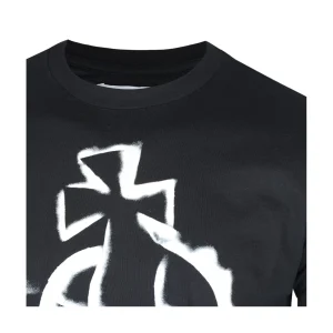 BLACK AND WHITE COTTON T-SHIRT