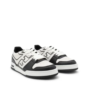 BLACK AND WHITE LEATHER MATCH SNEAKERS