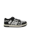 BLACK AND WHITE LEATHER SNEAKERS