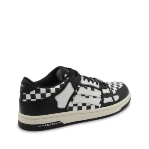BLACK AND WHITE LEATHER SNEAKERS