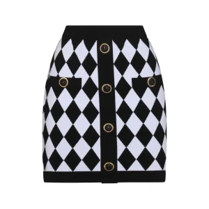 BLACK AND WHITE MINI SKIRT