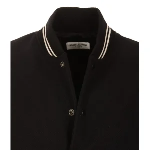 BLACK AND WHITE WOOL BLEND CASUAL JACKET