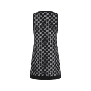 BLACK AND WHITE WOOL DRESS