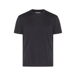 BLACK COTTON BLEND T-SHIRT