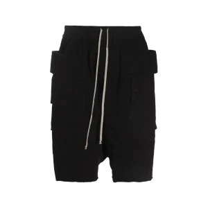 BLACK COTTON CREATCH CARGO SHORTS