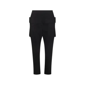 BLACK COTTON CREATCH CARGO PANTS