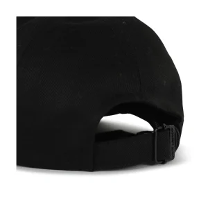 BLACK COTTON LINEN BLEND BASEBALL CAP