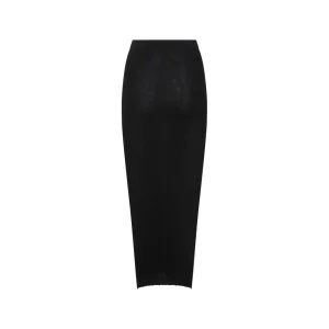 BLACK COTTON MIDI SKIRT