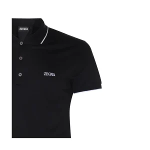 BLACK COTTON POLO SHIRT