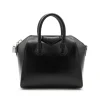 BLACK LEATHER ANTIGONA MINI TOP HANDLE BAG