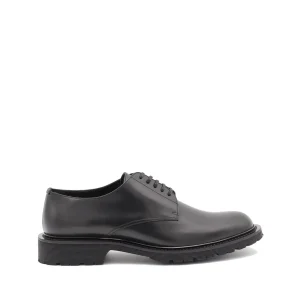 BLACK LEATHER ARMY LACE UP SHOES