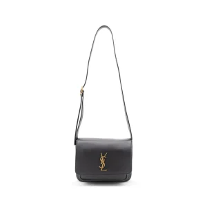 BLACK LEATHER BISACCIA NIKI SHOULDER BAG