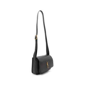 BLACK LEATHER BISACCIA NIKI SHOULDER BAG