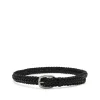 BLACK LEATHER BRAIDED BELT